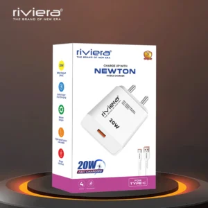 Riviera Newton 20W Fast Mobile Charger USB Fast Charger (White)